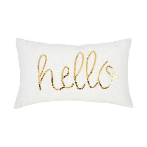 Hello - Sequin Cushion