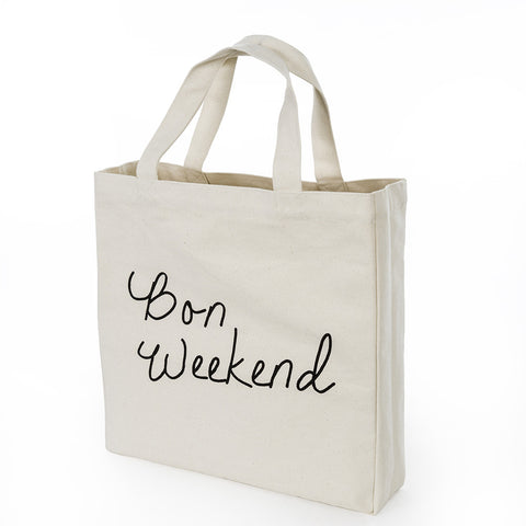 Bon Weekend' Canvas Tote