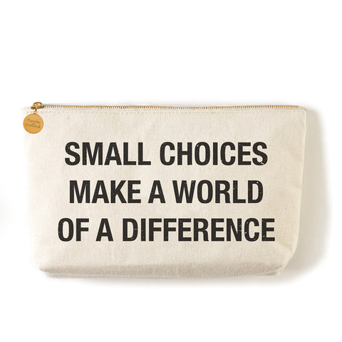 Two's Company Zippered Small Coin Pouch "Small Choices Make A World Of Difference"
