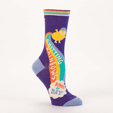 Shitting Rainbows Kind Of Day Women's Crew Socks
