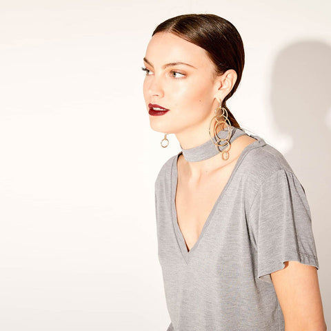 LNA Deep V Choker Tee