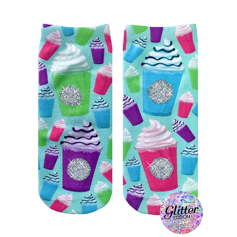 Coffee Frappe Glitter Ankle Socks