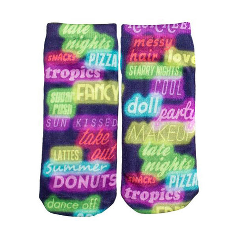 Neon Lights Ankle Socks
