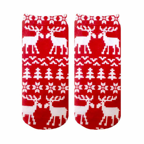 Ugly Sweater Moose Ankle Socks