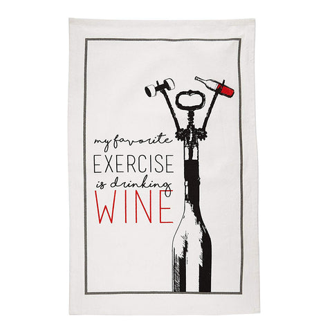 My Favourite Exercise Is Drinking Wine - Flour Sack Kitchen Towels