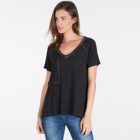 Z Supply Rookie V Neck Tee Charcoal