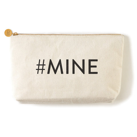 Two's Company Canvas Pouch with words "MINE"
