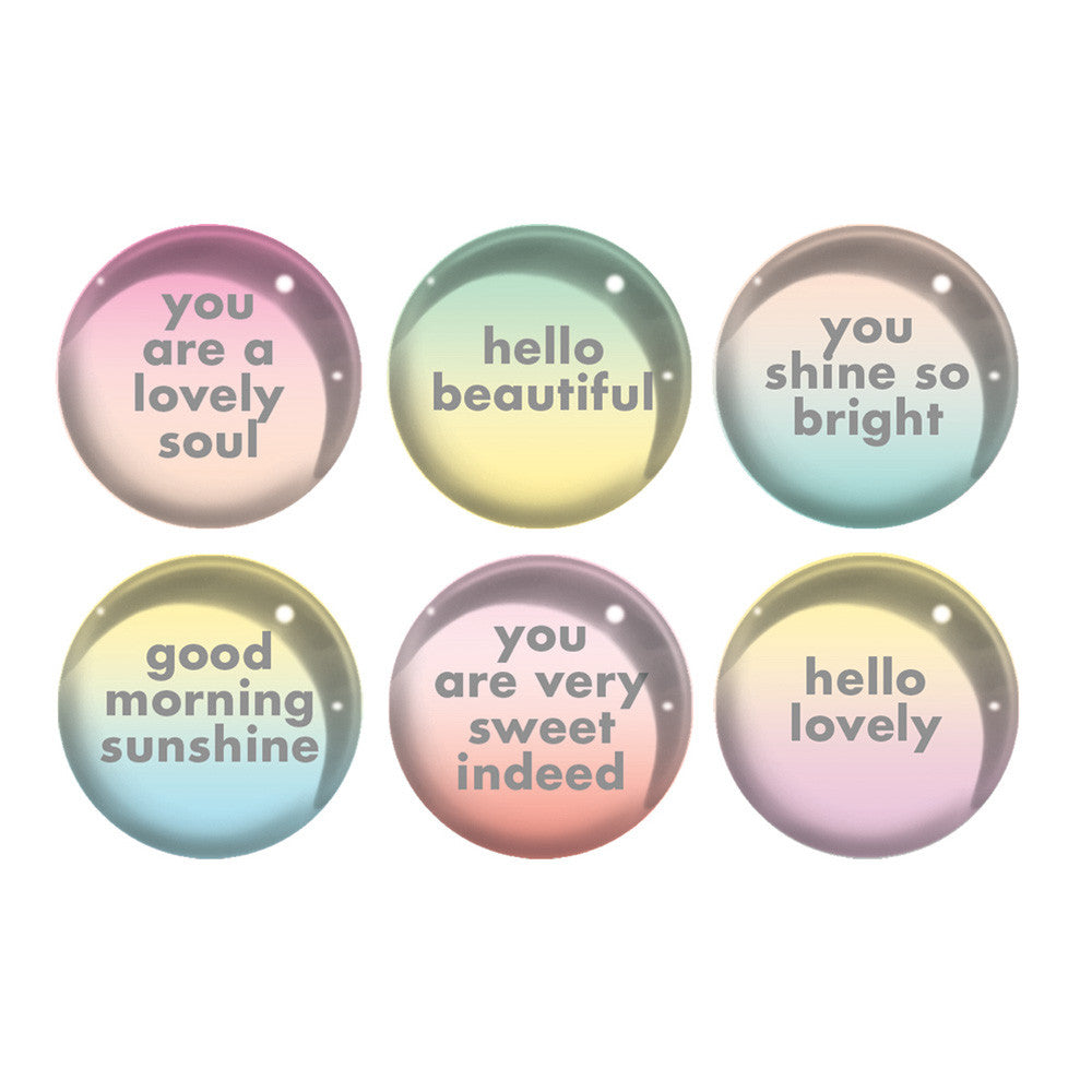 Pastel Ombre Glass Magnets With Quotes