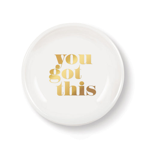 Pastel Porcelain Round Mini Tray "You Got This"