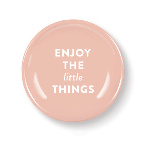 Pastel Porcelain Round Mini Tray "Ejoy The Little Things"