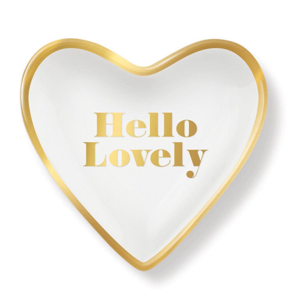 Pastel Porcelain Heart Tiny Tray "Hello Lovely"