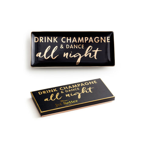Rosanna Porcelain Tray "Drink Champagne And Dance All Night"