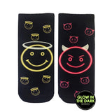 glow in the dark socks-angel or devil-living royal-at all dolled up bar