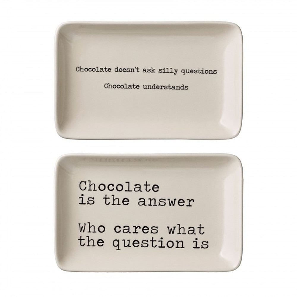 Ceramic Plates With Quotes - Set Of 2