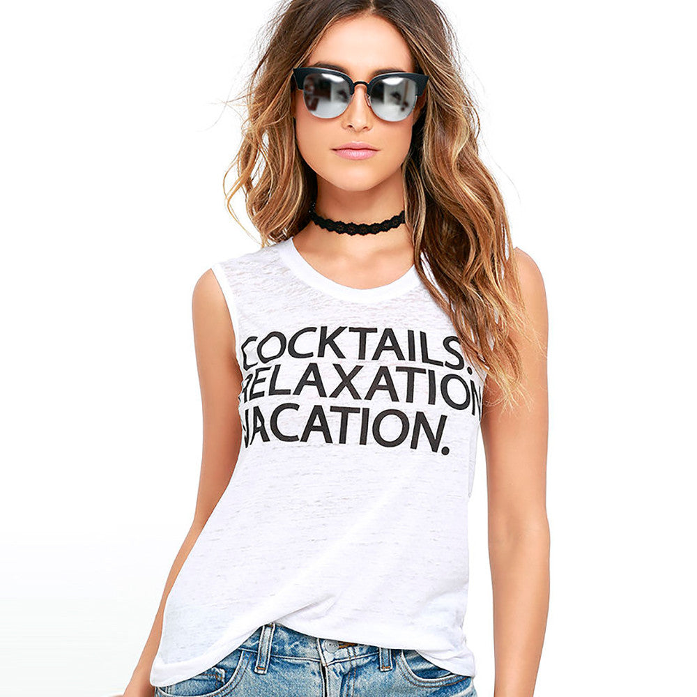 Cocktails Vacation Relaxation Muscle Tee - Chaser