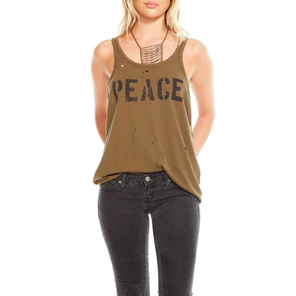 Vintage Military Style Peace Tank - Deconstructed