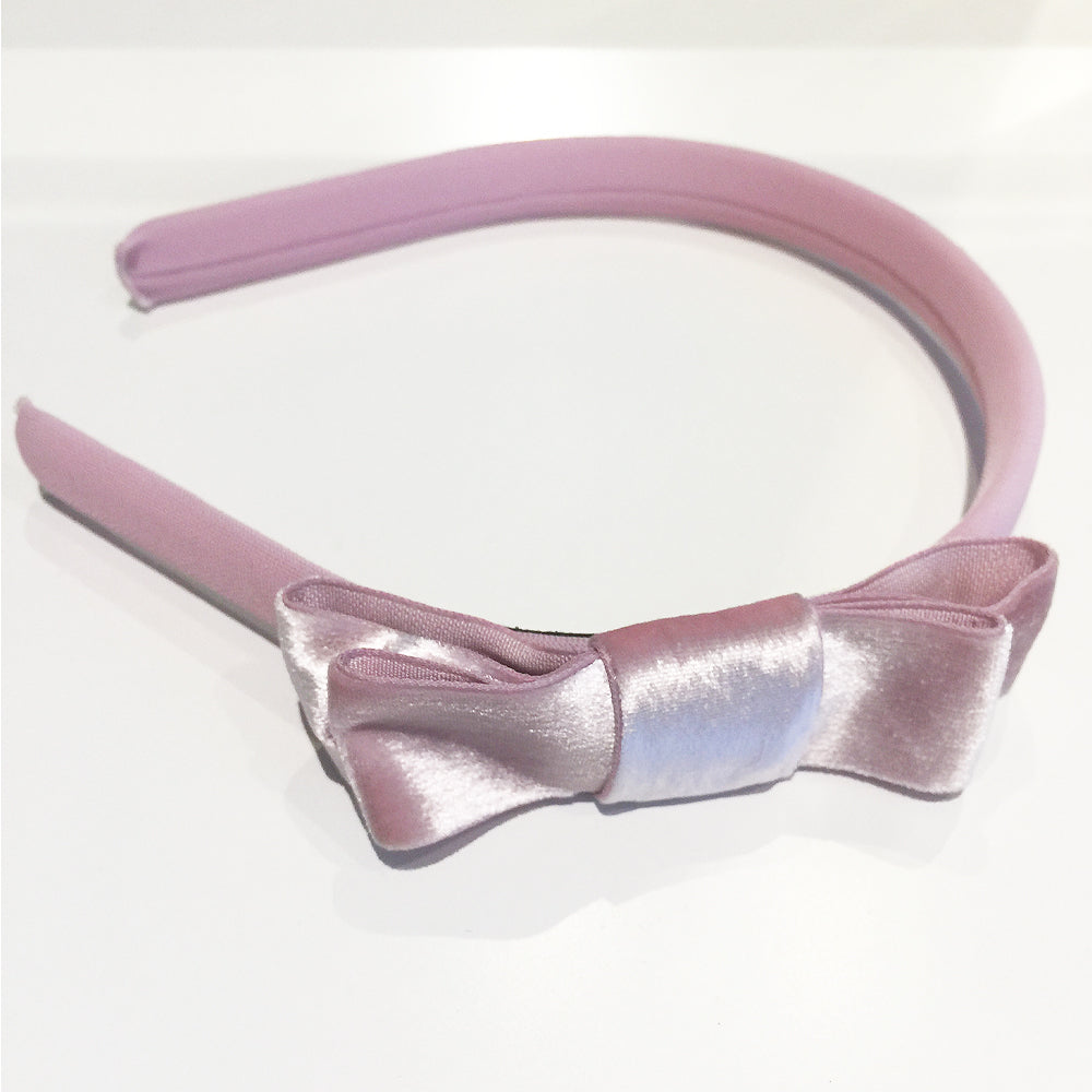 Pink Velvet Bow Headband